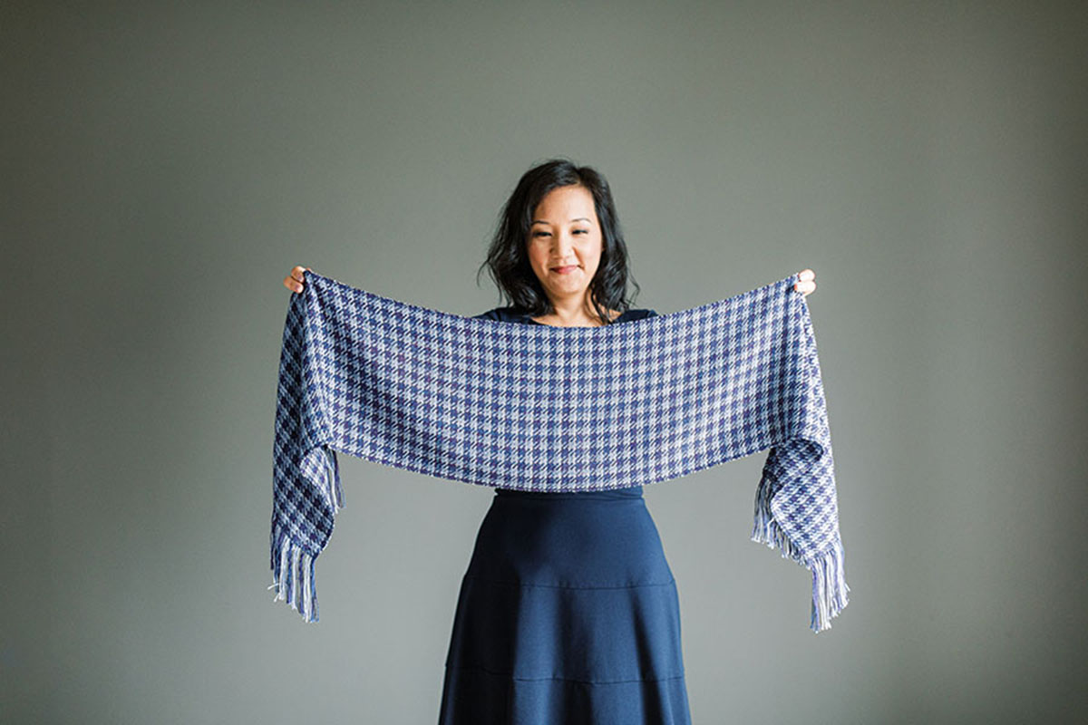 Triple Check Scarf by Felicia Lo