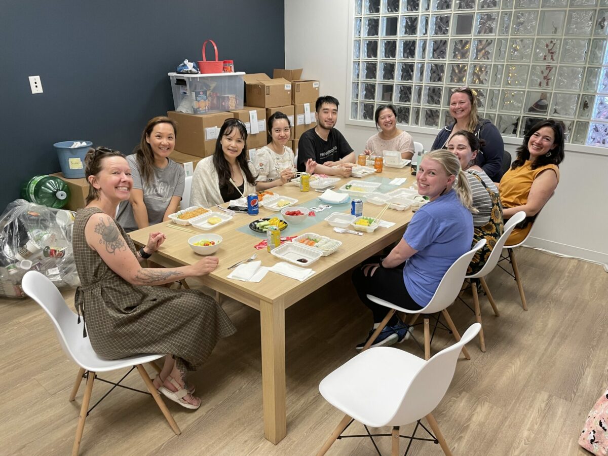 Team lunch when Vikki came to visit the SweetGeorgia Studio.
