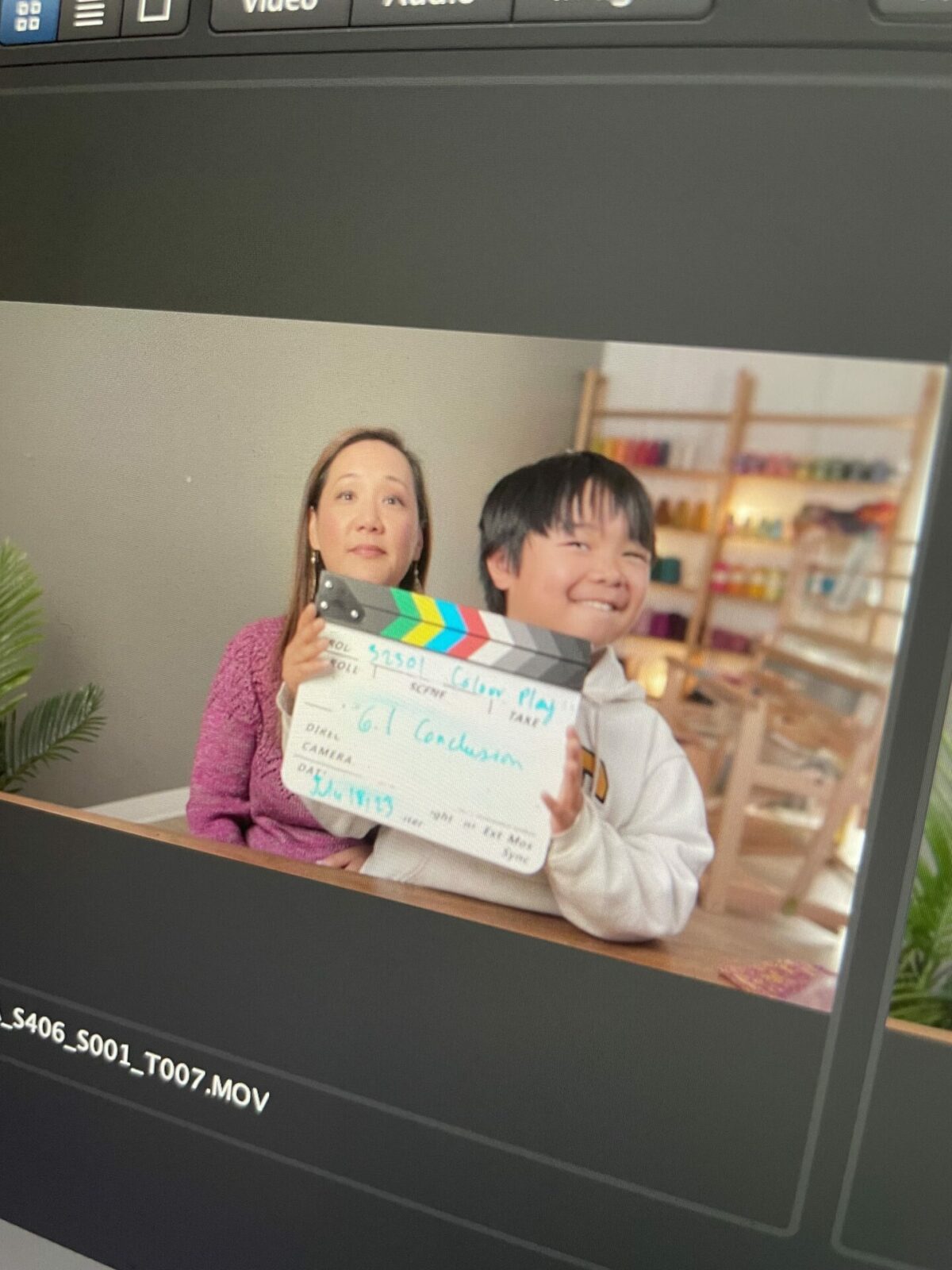 Russell's summer job, helping me film Colour Play. He's 9 years old here.
