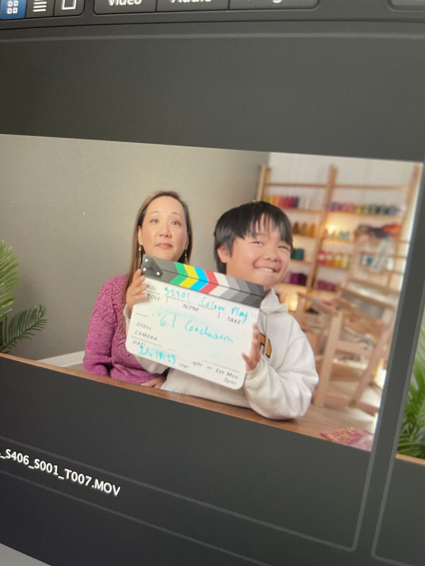 Russell's summer job, helping me film Colour Play. He's 9 years old here.