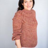 Hand knit sweater in hand dyed yarn by SweetGeorgia Yarns