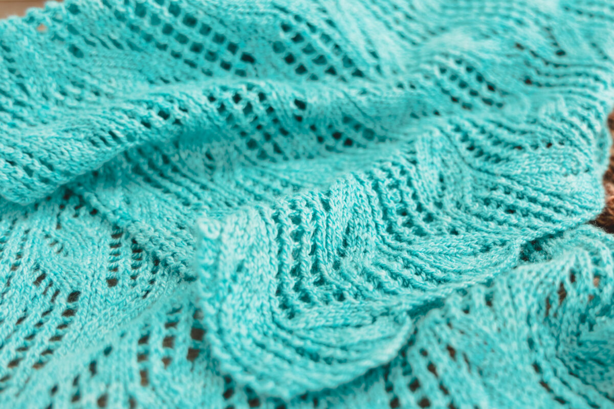 Silk in knitting project creates sheen