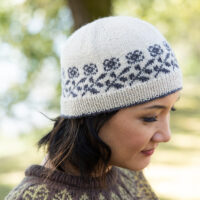 Wildflower Breeze Hat pattern by Andrea Rangel knit in SweetGeorgia BFL+Silk Fine