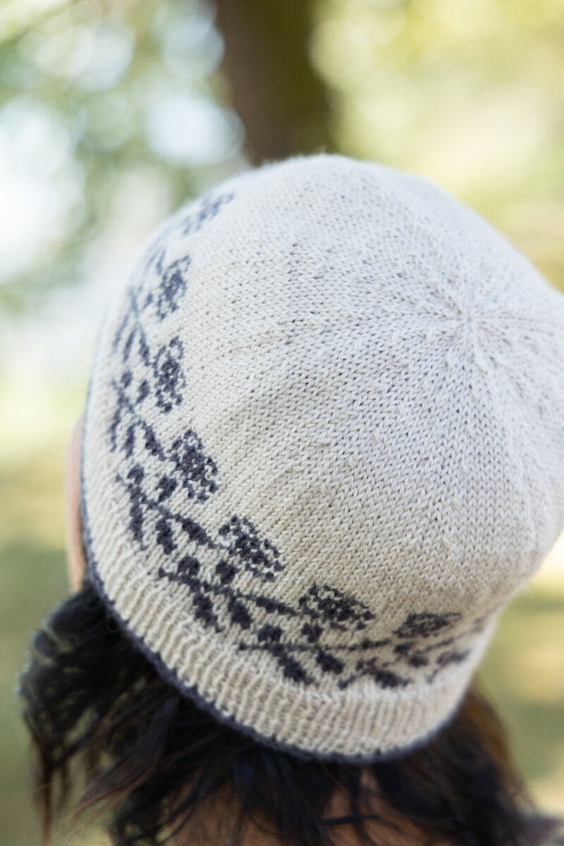Wildflower Breeze Hat pattern by Andrea Rangel knit in SweetGeorgia BFL+Silk Fine
