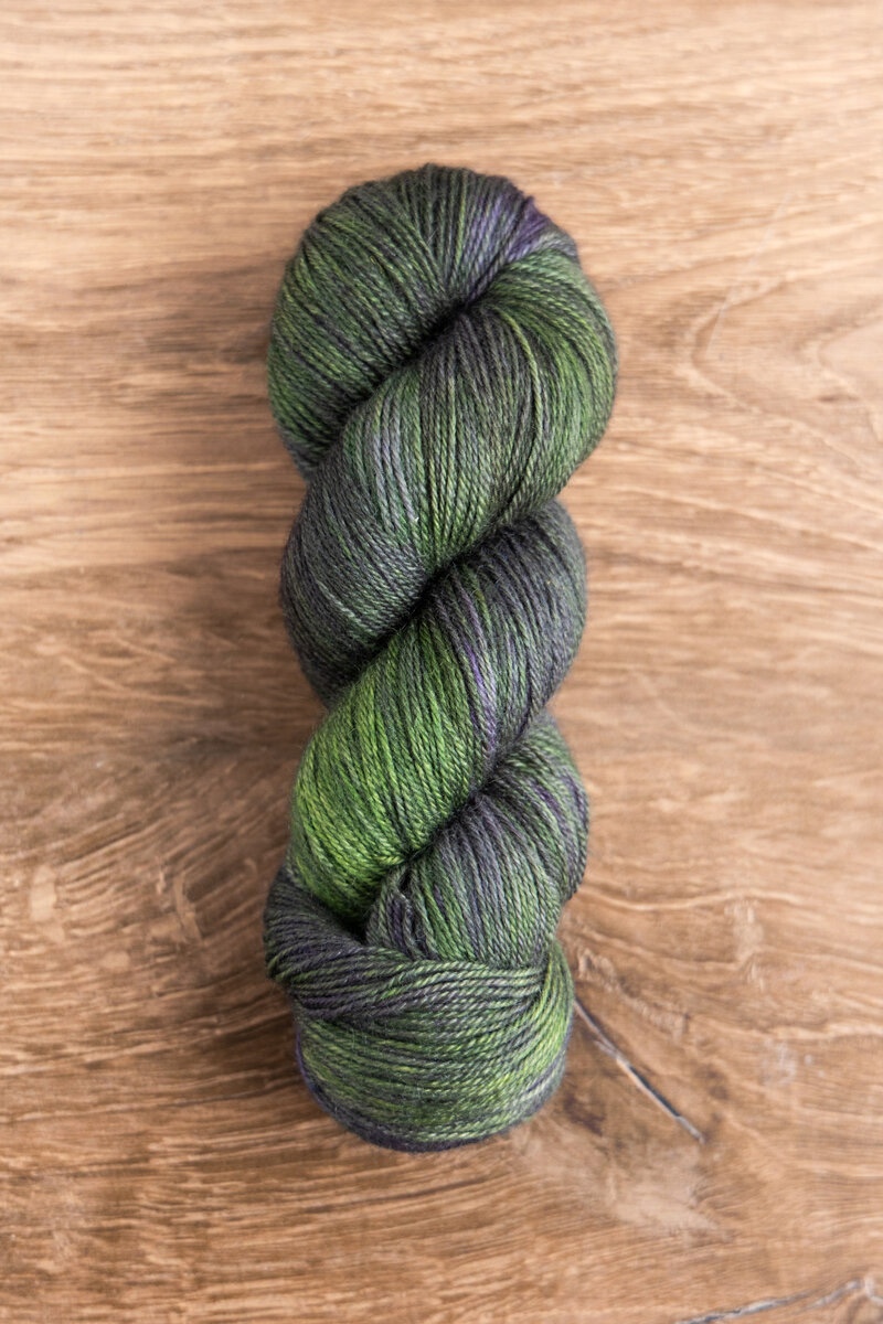 Trifecta Fine yarn skein in Favourite Worst Nightmare colourway for SweetGeorgia Secret Stash Club