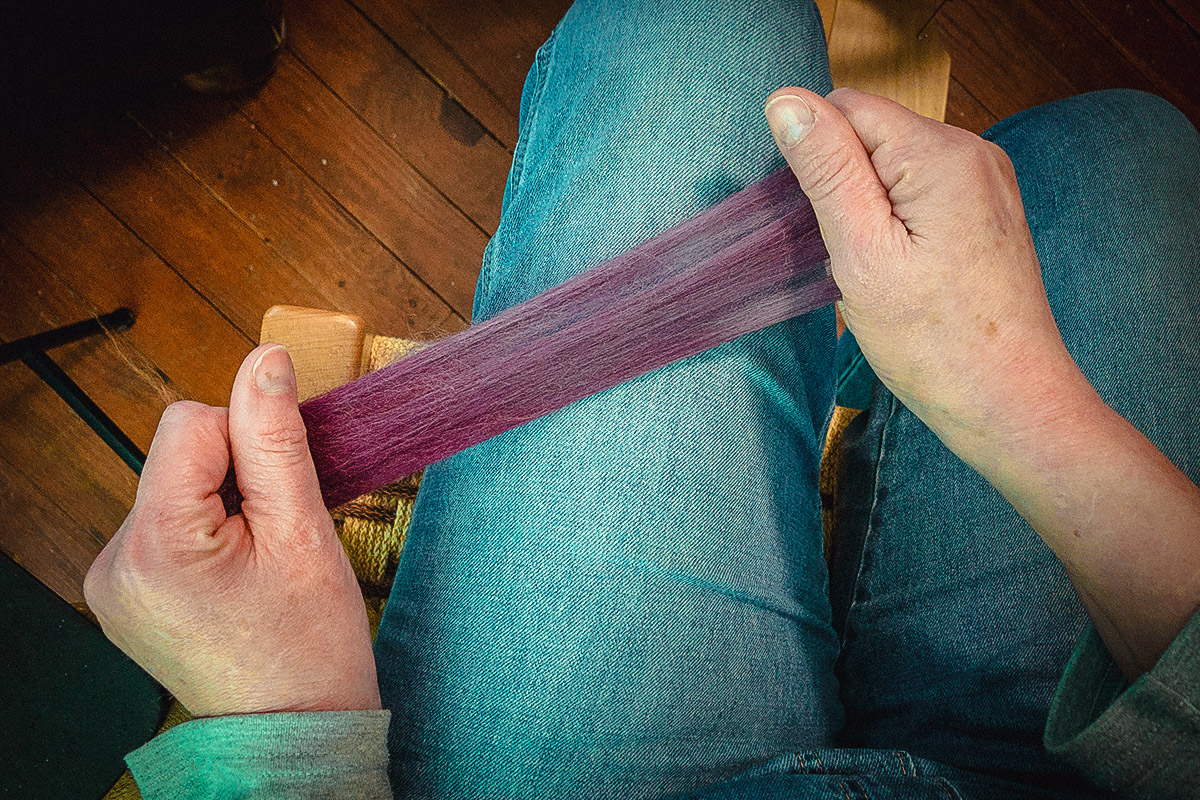Pull fibres apart slowly