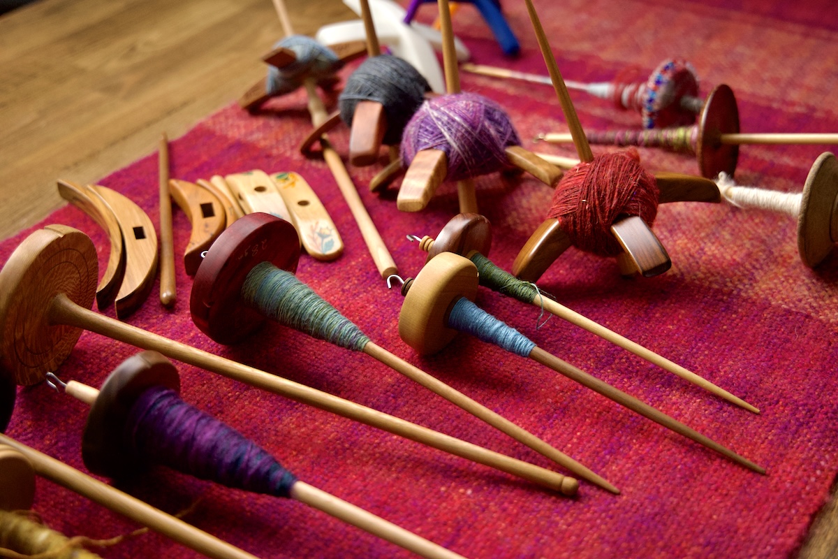 a selection of suspended spinldes