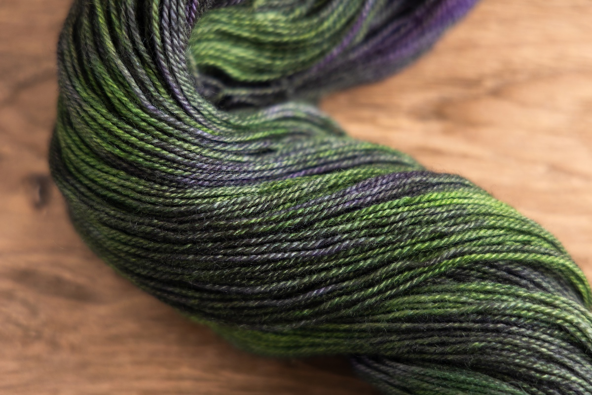 Trifecta Fine yarn in Favourite Worst Nightmare colourway for SweetGeorgia Secret Stash Club
