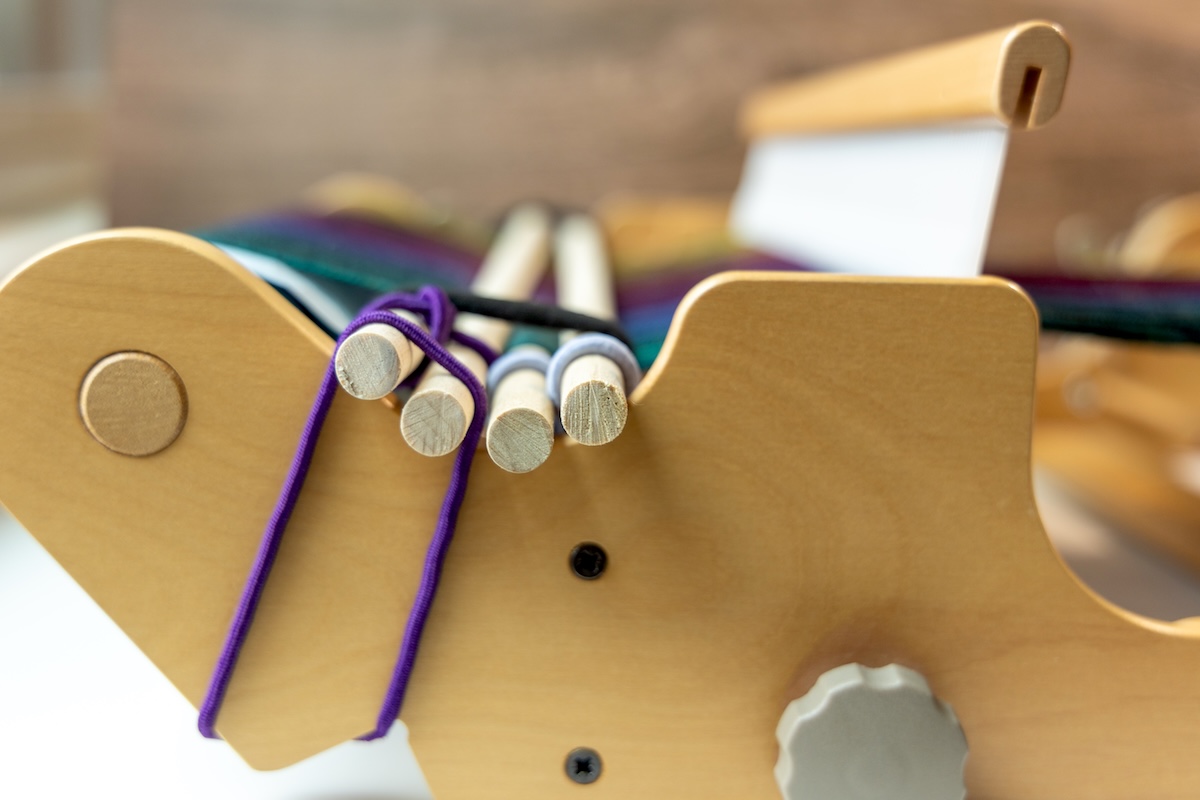 a closeup of the tension device.