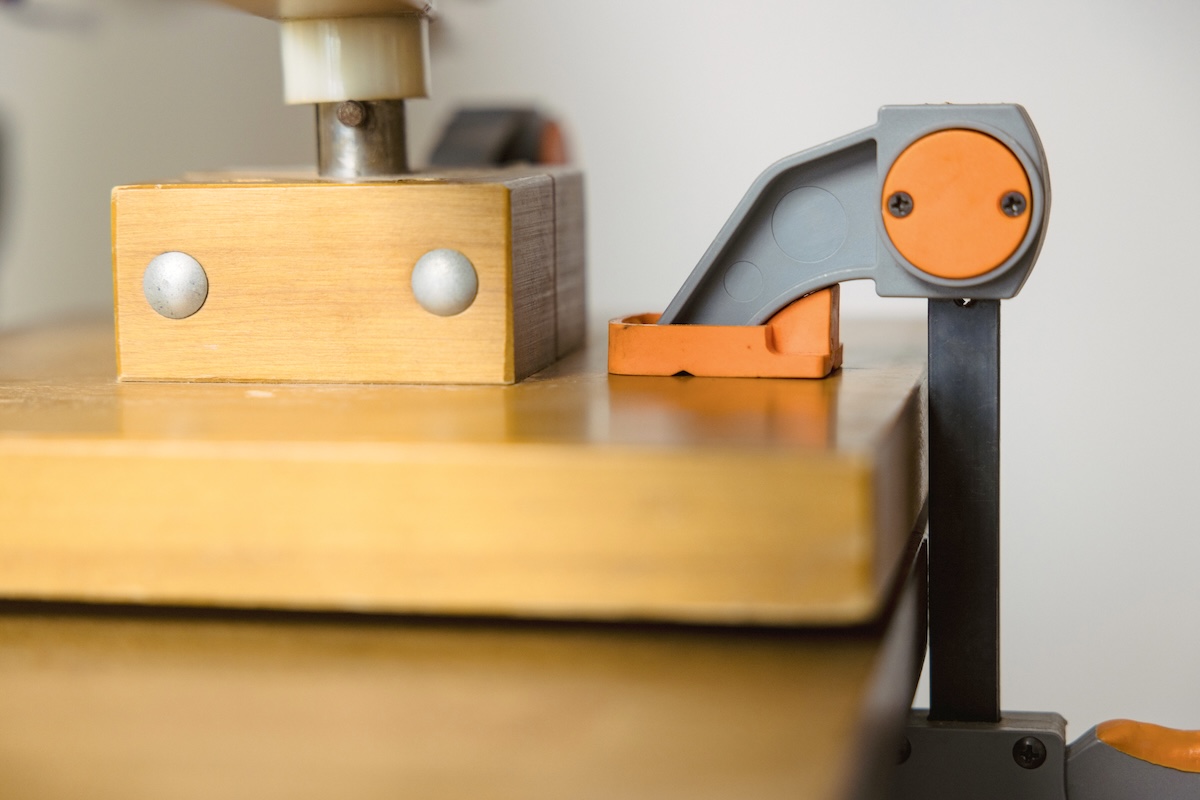 Warping Around: How to Use a Warping Mill: Mill clamped to table