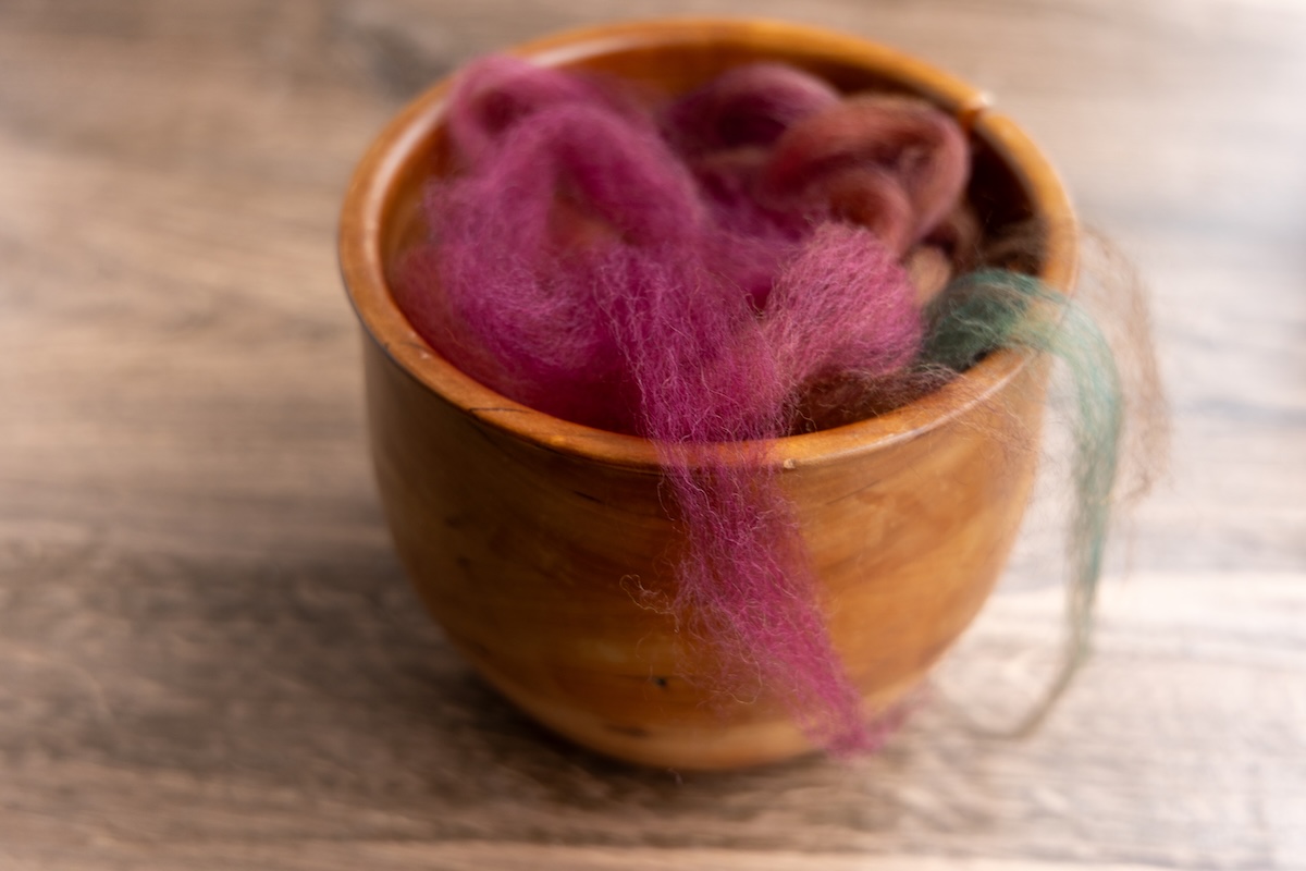Bowl of prepared fibre
