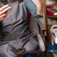 Chain plying on a spindle step 5
