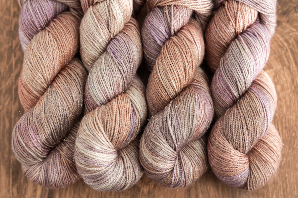 Hug and a Mug December 2024 Club colourway on CashLuxe Spark yarn
