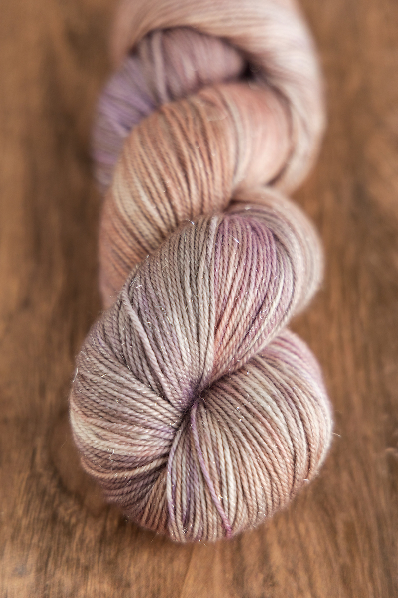 Hug and a Mug December 2024 Club colourway on CashLuxe Spark yarn