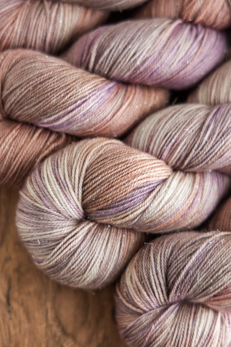 Hug and a Mug December 2024 Club colourway on CashLuxe Spark yarn