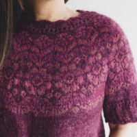 Alpine Bloom with handspun colourwork yoke