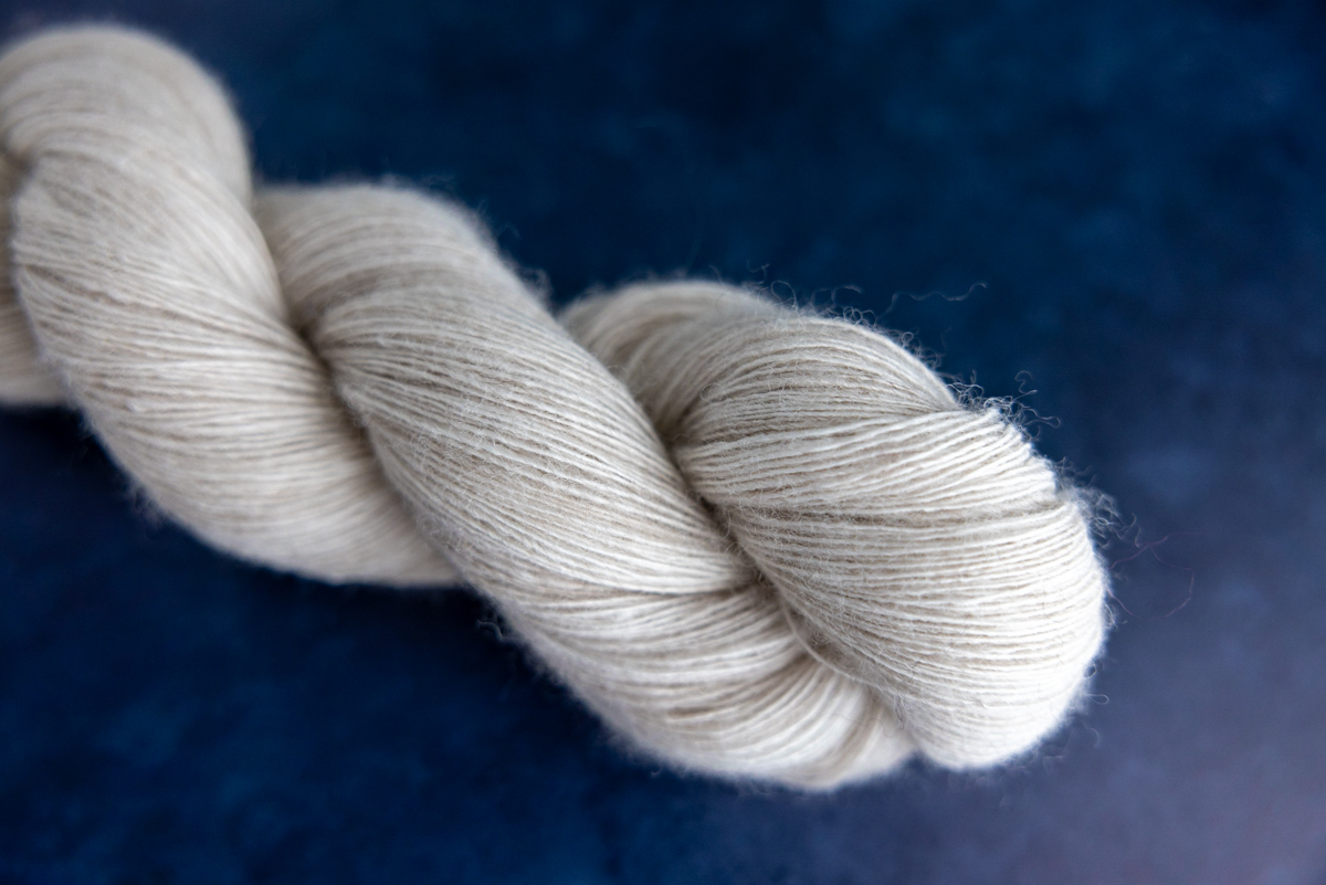 Merino spun singles spun worsted.