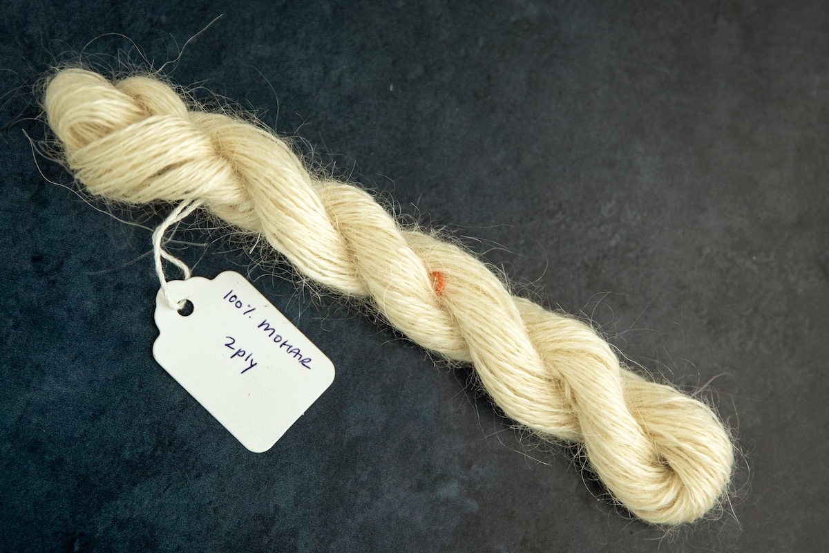 100% mohair handspun yarn.