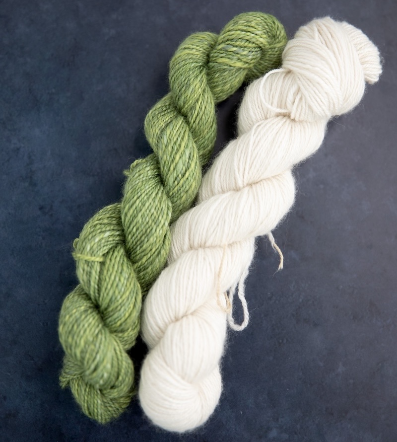 Left to right: merino/cashmere/silk blend, cashmere/silk blend.