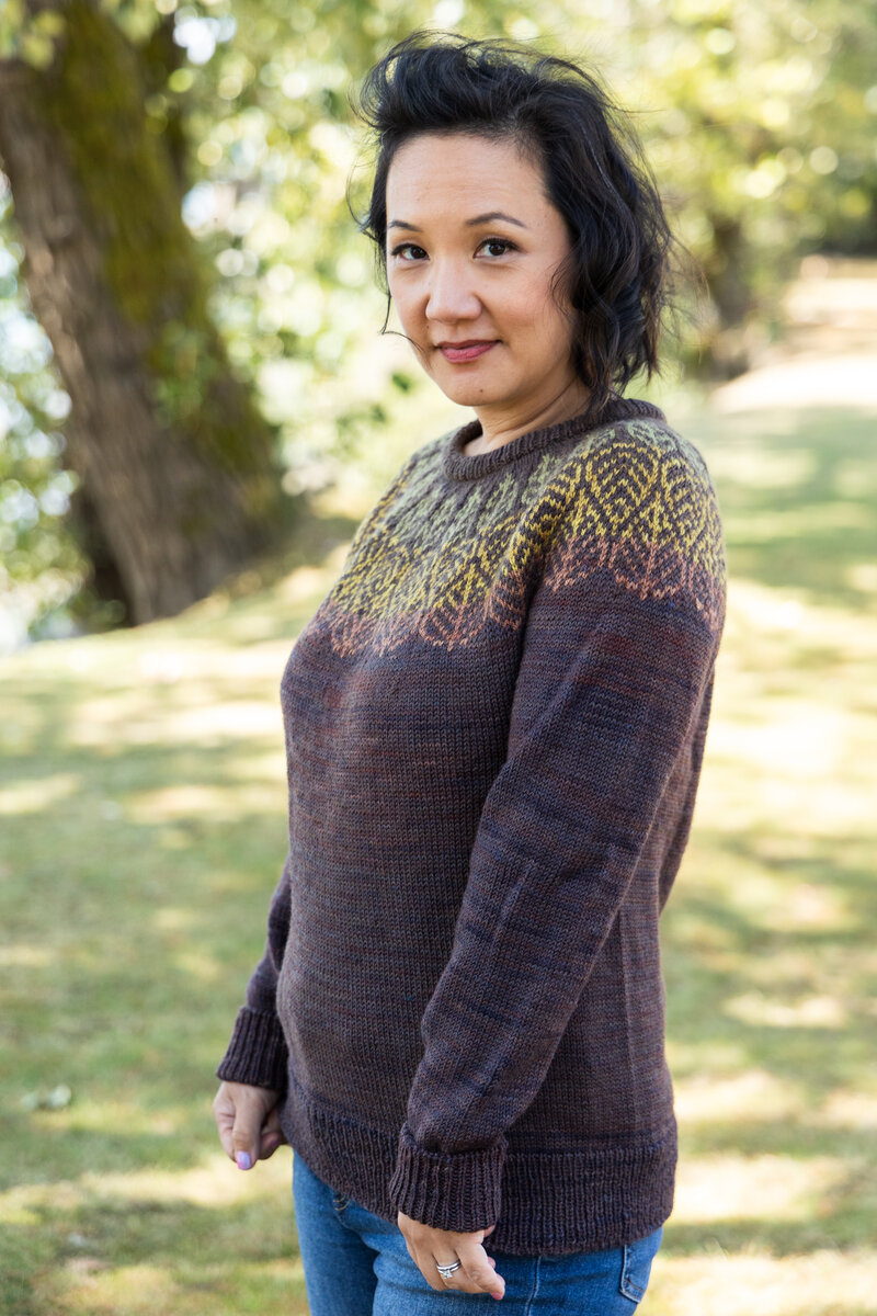 Falling Leaves sweater design by Andrea Rangel