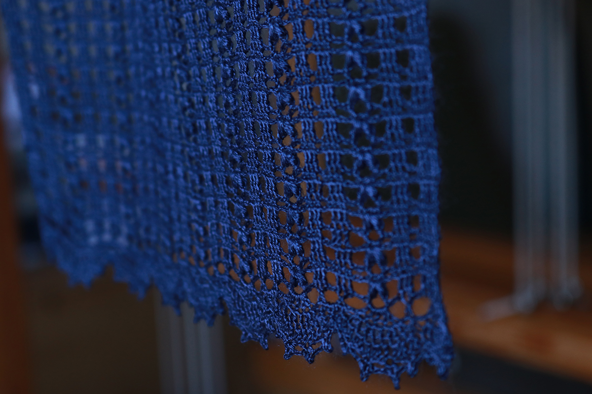 The Heartfelt Shawl, crocheted in 30/2 Nm silk.