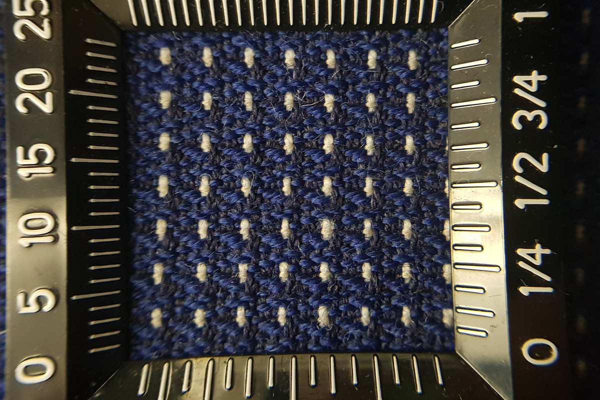 a pick glass being used up close on Fabric