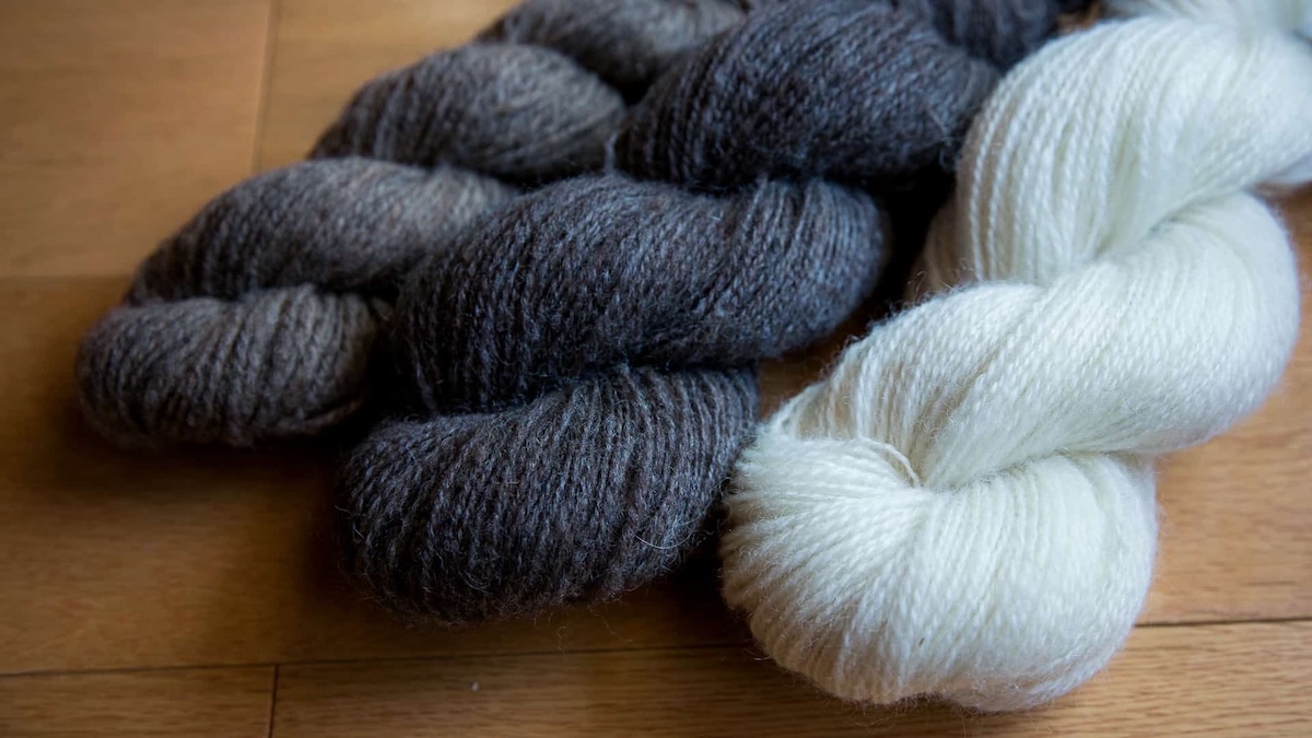 Handspun yarn from the Spin to Knit a Sweater course.