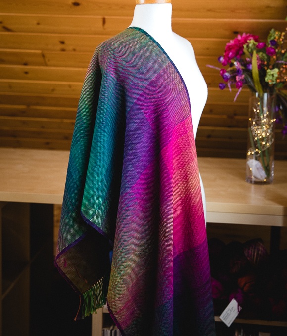Colour Gamp handwoven shawl by Felicia Lo