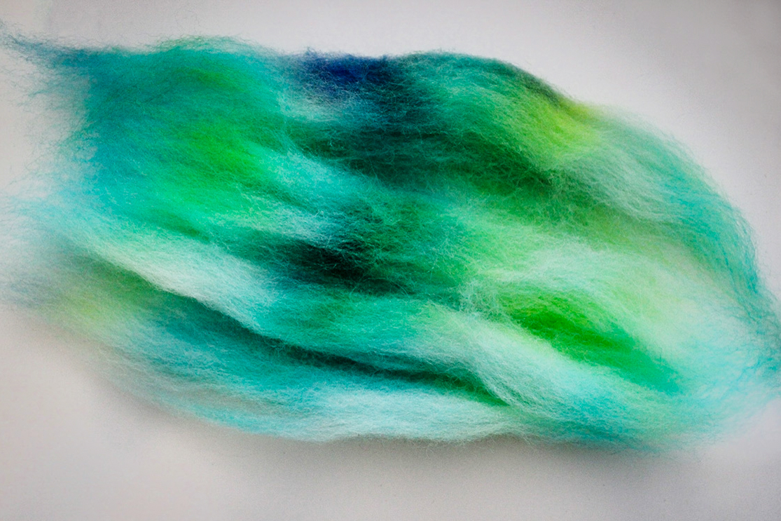 Hand-dyed combed top