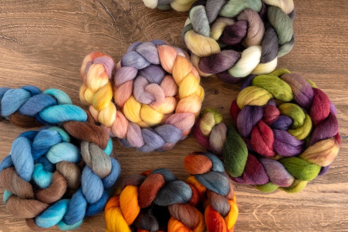 Hand-dyed fibre ready for spinning!