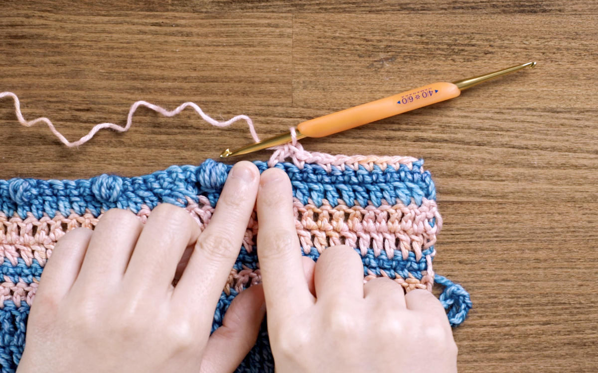 a complete row of crochet instructions from this tutorial. 