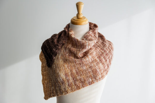 Lief scarf knitting pattern knit in SweetGeorgia sock yarn blank gradient