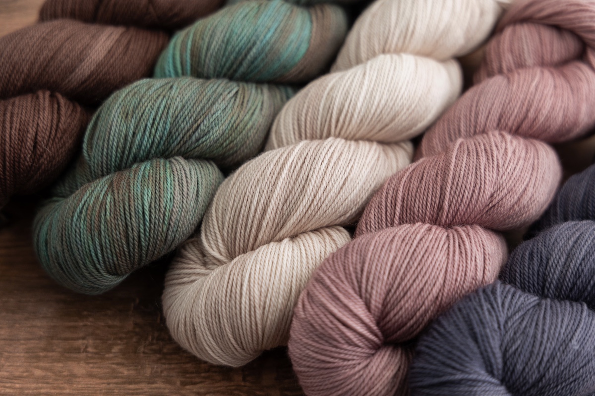 SweetGeorgia Tough Love Sock yarn skeins