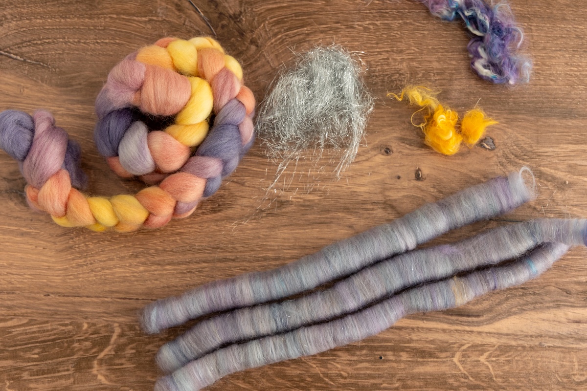 We’ve removed the yellow Corriedale fibre from the SweetGeorgia Wensley’s Field colourway, added Angelina and silk for a touch of shine, and included mohair for texture. The result? Stunning yet subtle!