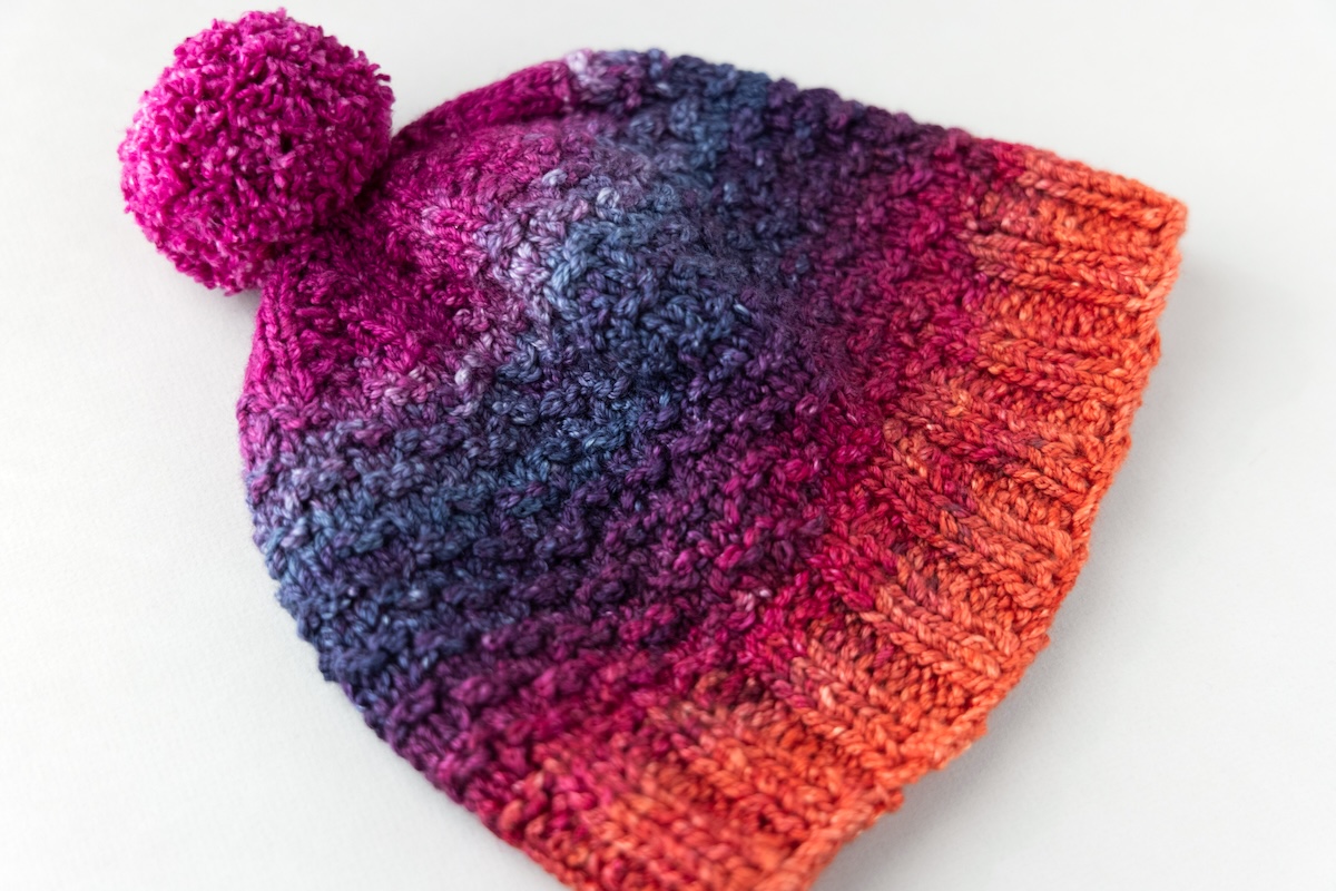 The Glas Hat was knitted using yarn that had been chain-stitched.