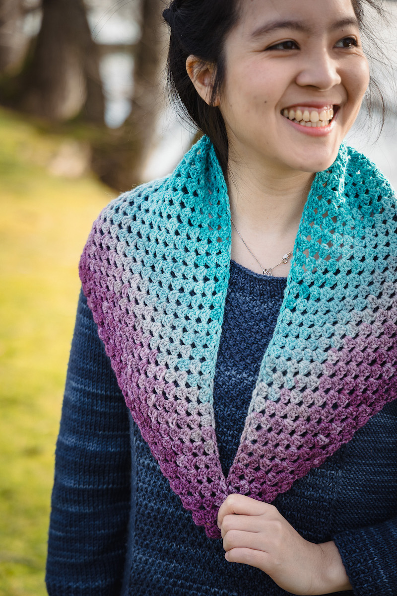 Charlotte Lee's Coast to Colour crochet shawl pattern