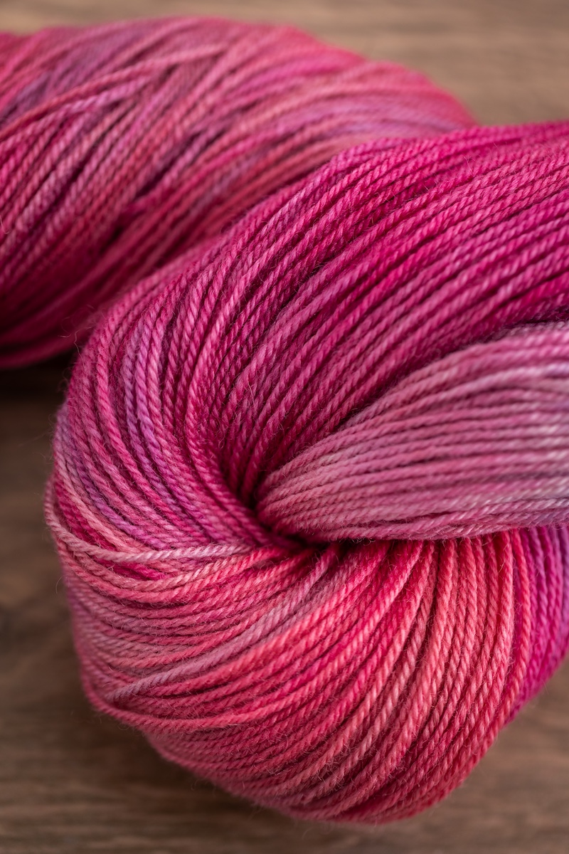 hand dyed yarn skein by SweetGeorgia in So Kawaii on BFL+Silk Fine