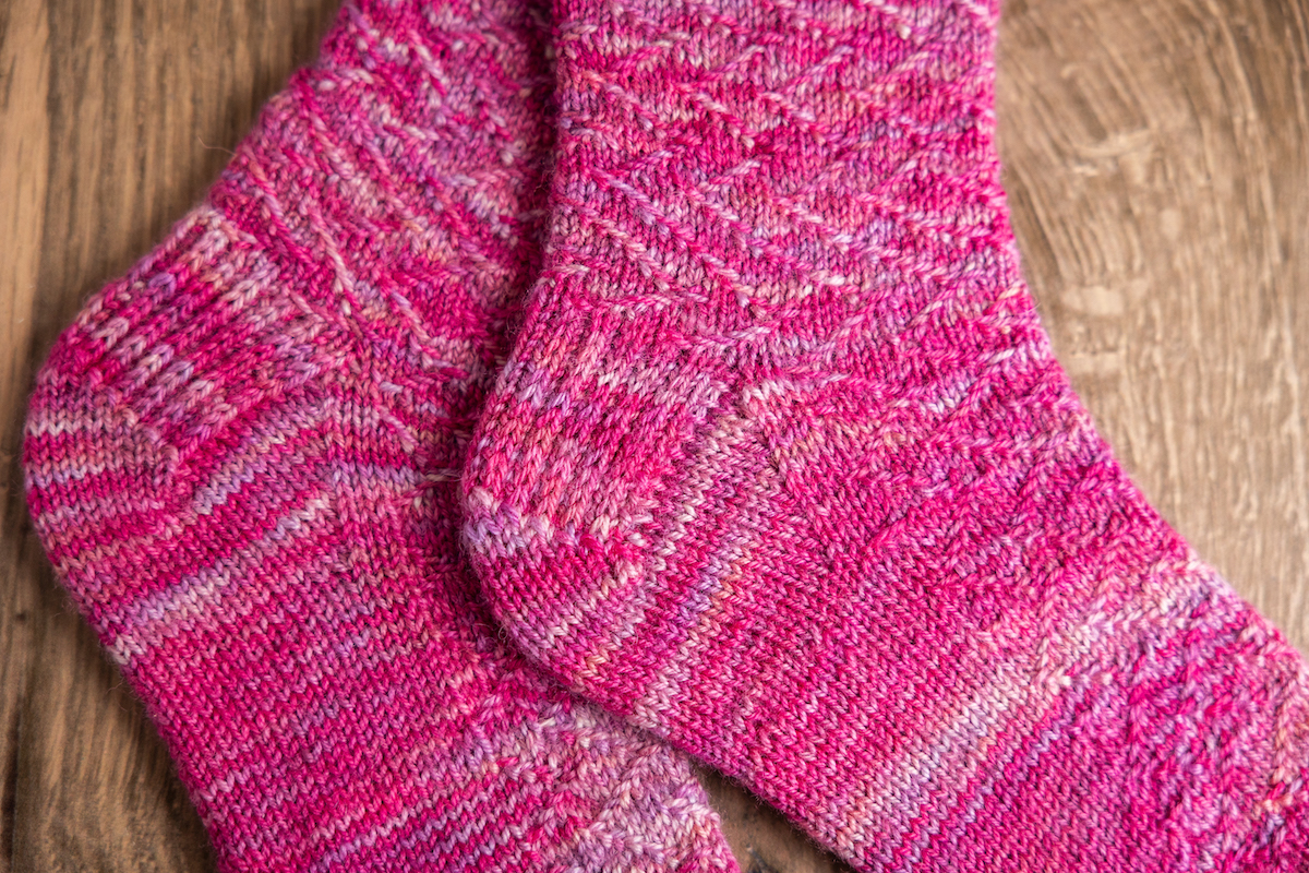 Kelias socks knit in SweetGeorgia Club "So Kawaii"