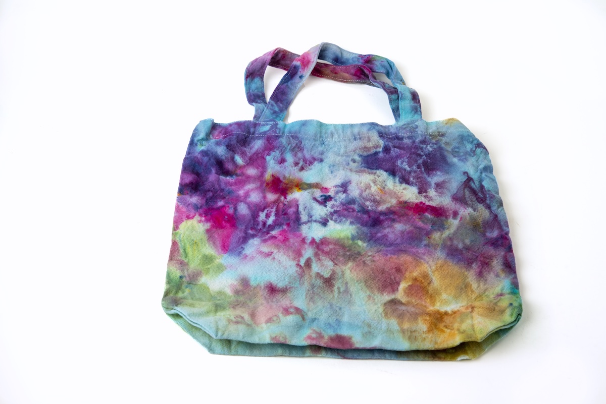 ice dyed tote bag