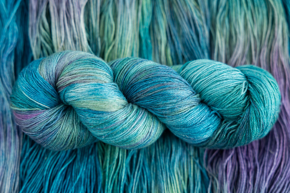 Breathing Underwater hand-dyed yarn skein