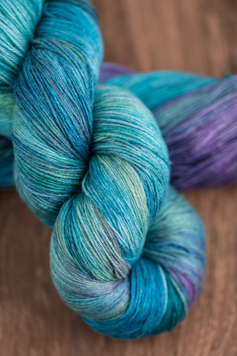 Breathing Underwater hand-dyed yarn skeins