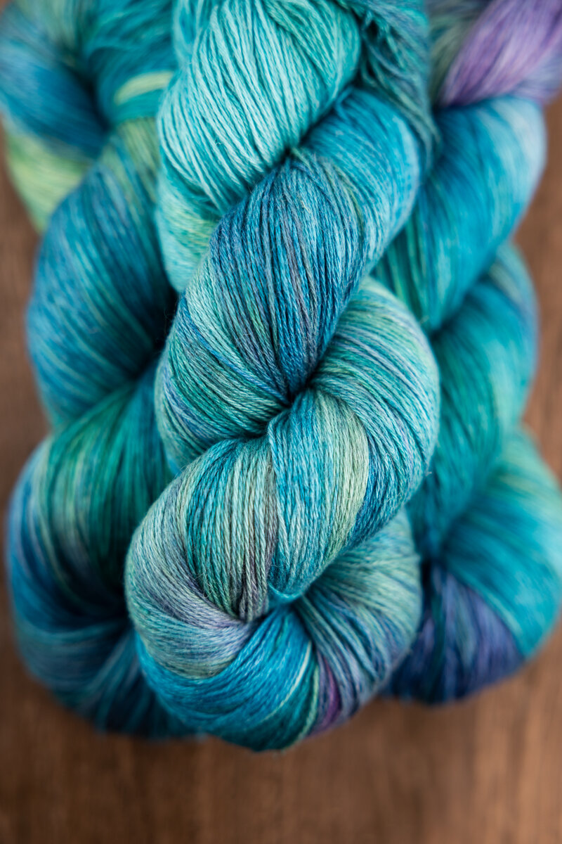 Breathing Underwater hand-dyed yarn skeins