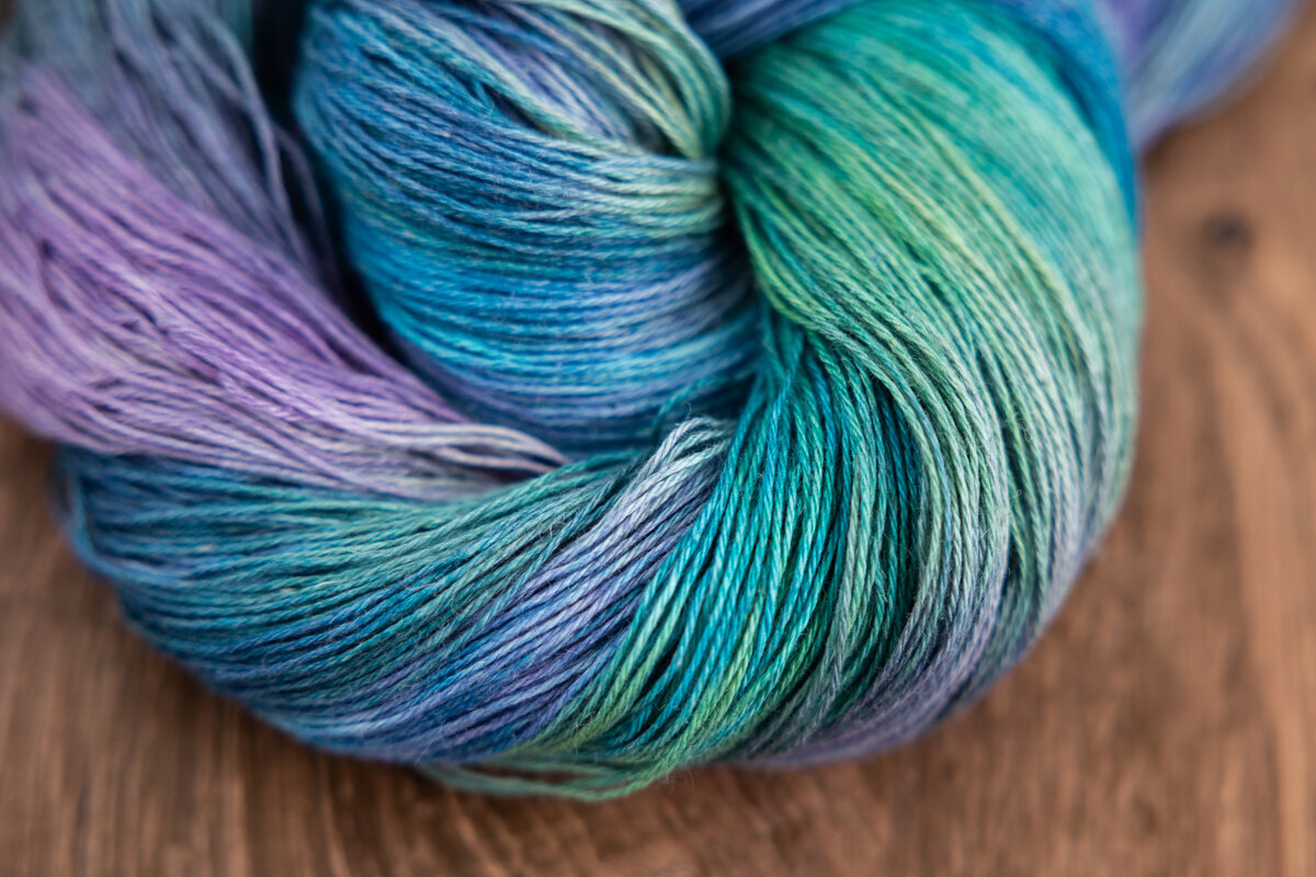 Breathing Underwater hand-dyed yarn colourway
