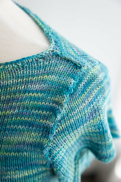 Every Berry knit tee sample — shoulder detail