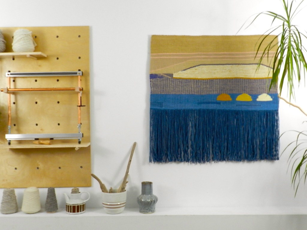 Tapestry woven by Janna Maria Vallee, titled: Madeira Park, 2018