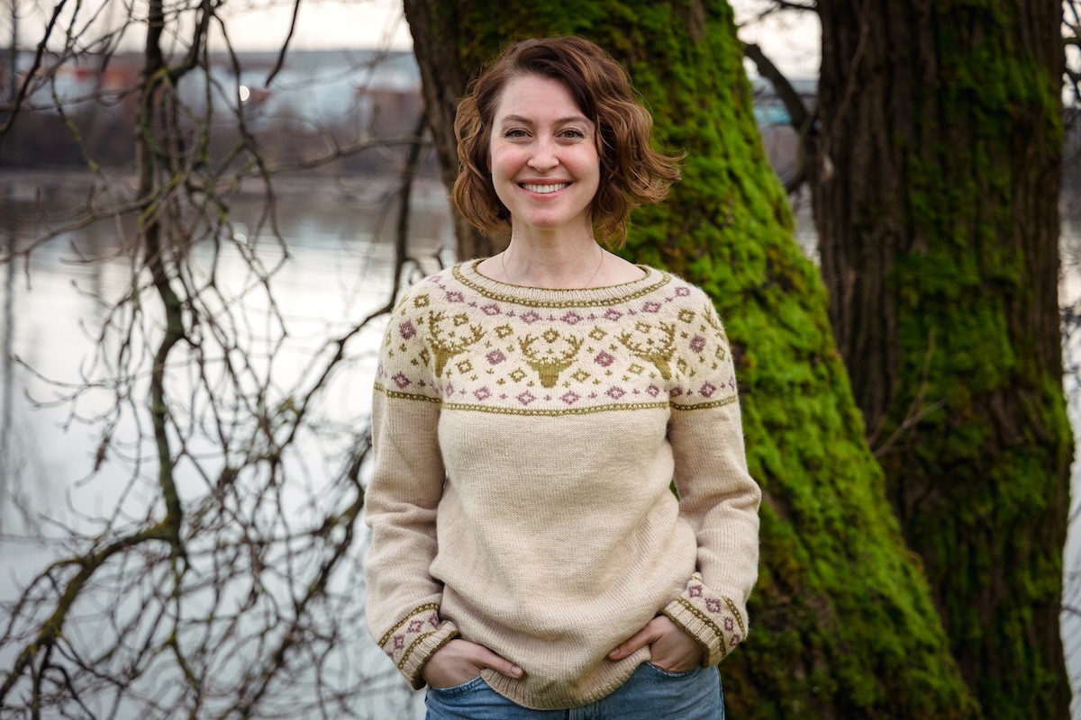 Caitlin in the O'Deery Me pullover