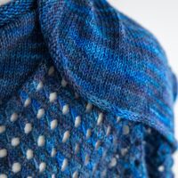 Sheaves shawl pattern knit in Lapis Lazuli Secret Stash Club hand-dyed yarn