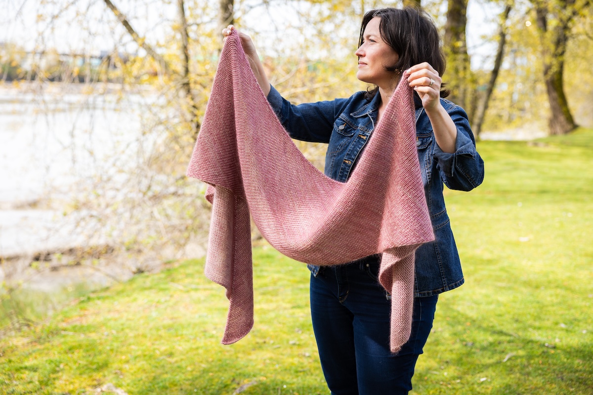 Waterfalls bias shawl