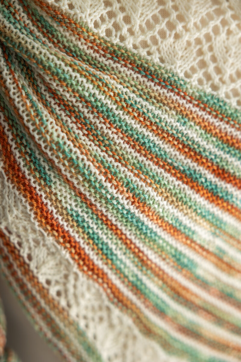 Afetos Shawl knit in hand-dyed yarn