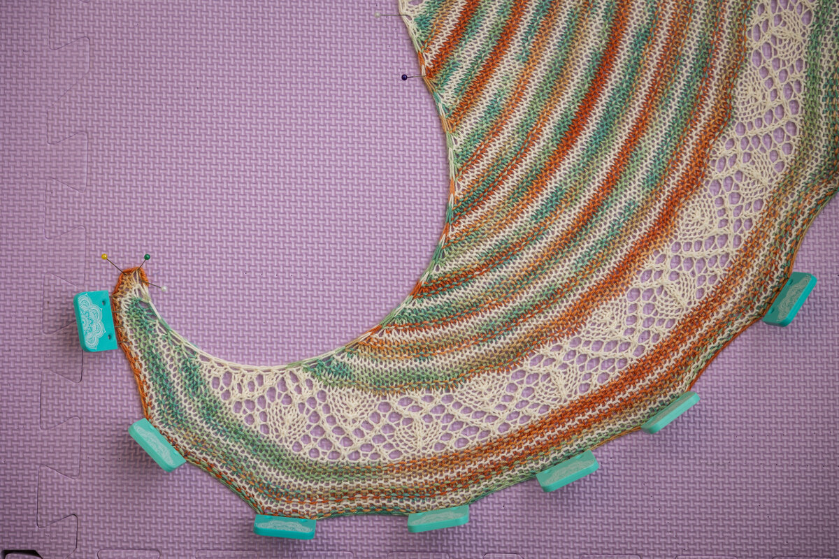 Afetos Shawl knit in hand-dyed yarn